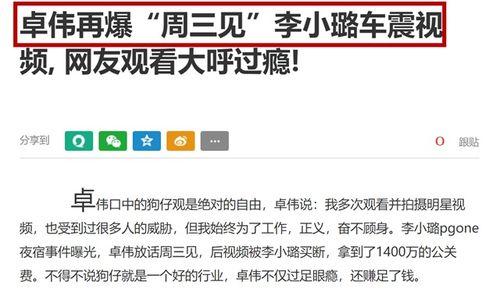 卓伟爆料视频 李小璐,李小璐事件视频曝光，真相究竟如何？